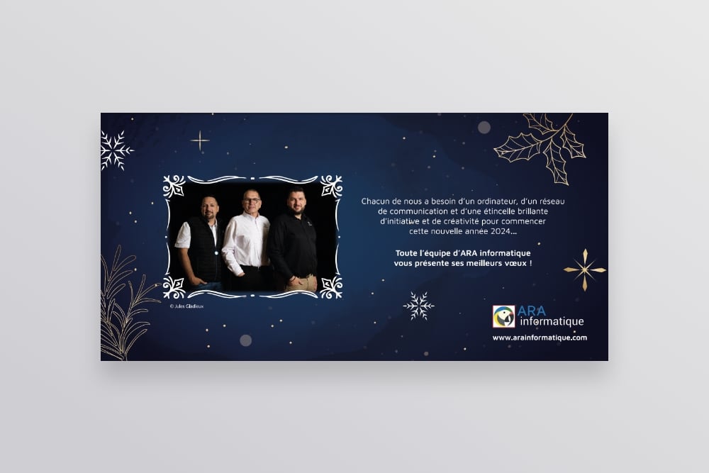 Carte de voeux 2024 ARA informatique - Verso