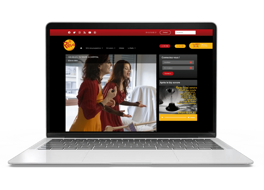 Aperçu du site internet de RDWA - Radio Diois sur un ordinateur portable
