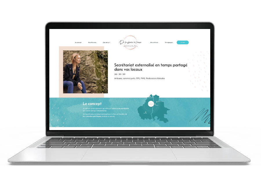 Aperçu du site internet De la Plume à L'encre sur un ordinateur portable