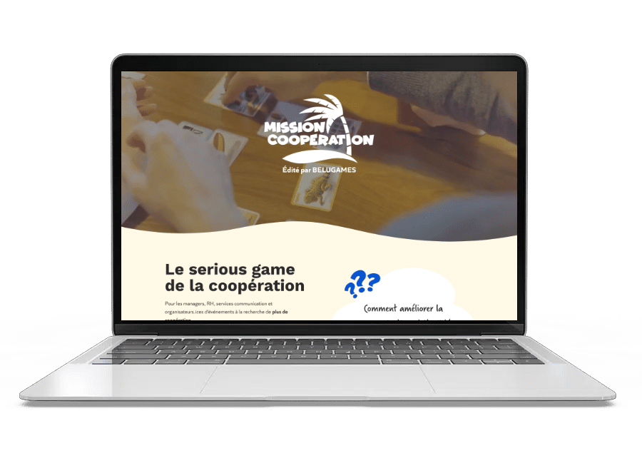 Aperçu du site internet de Mission Cooperation sur un ordinateur portable