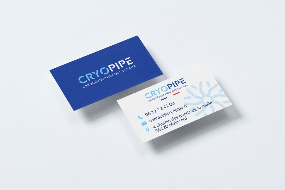 Image de carrousel du logo de CRYO PIPE sur des cartes de visite