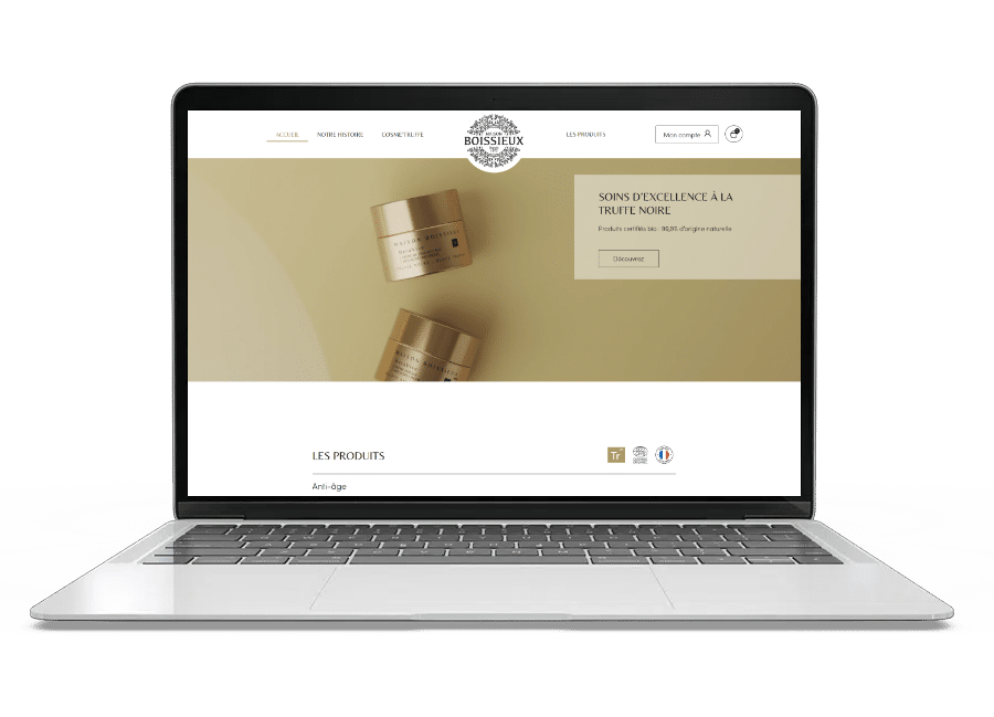 Aperçu du site internet de Maison BOISSIEUX sur un ordinateur portable