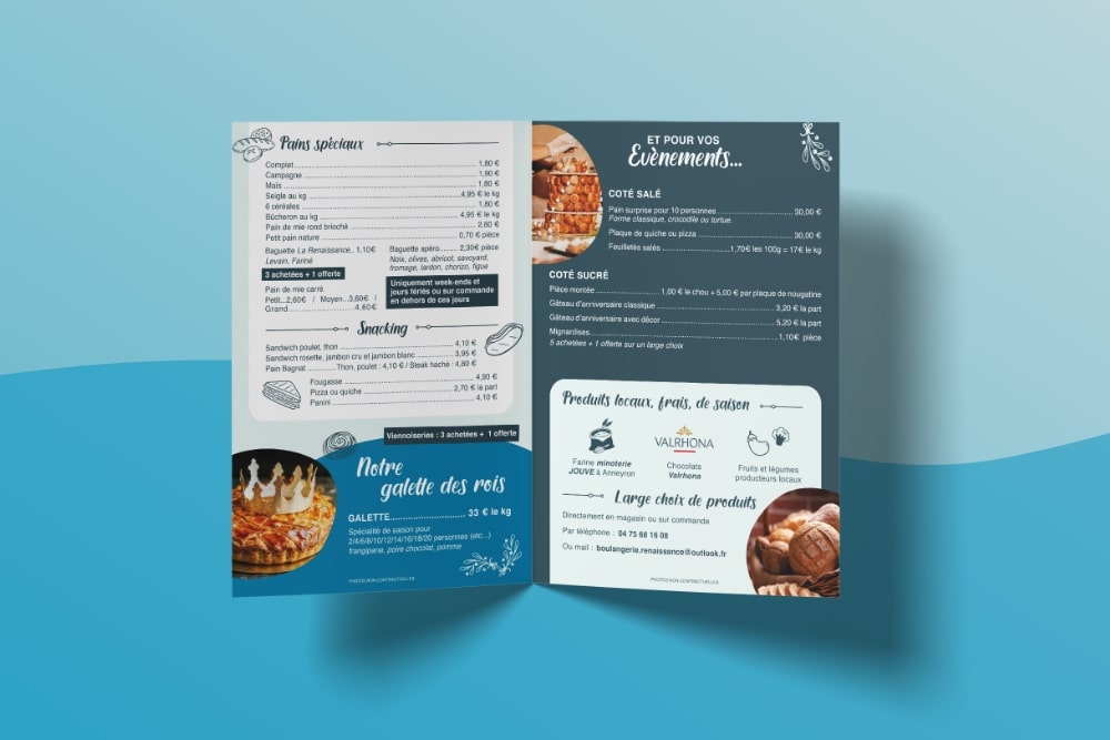 Image de mise en avant du projet de flyers de boulangerie à la renaissance 2