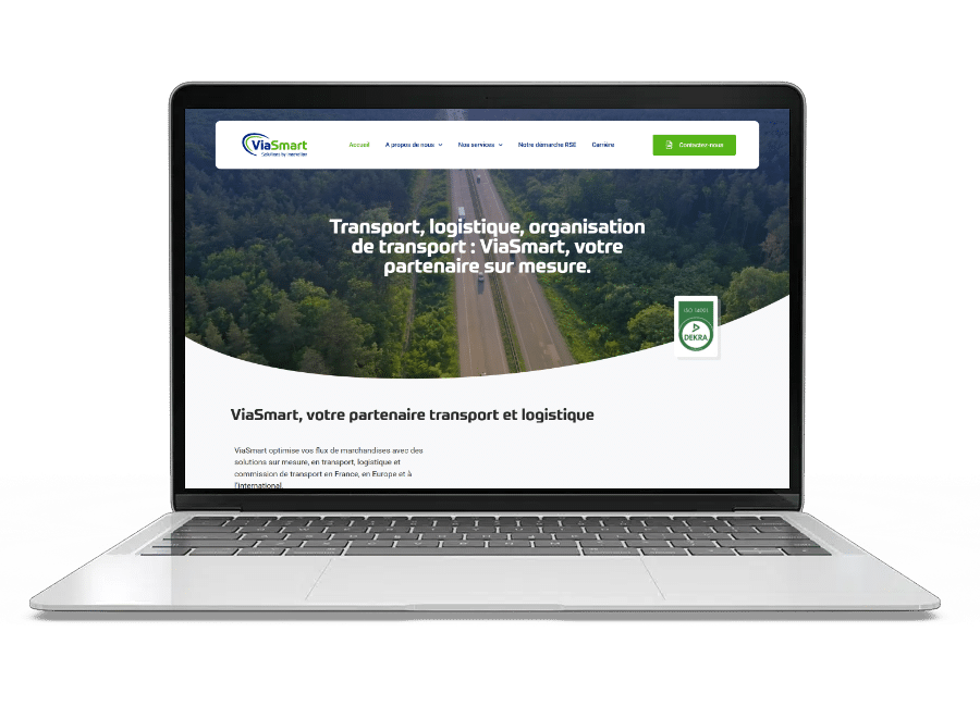 Aperçu du site internet de ViaSmart sur un ordinateur portable