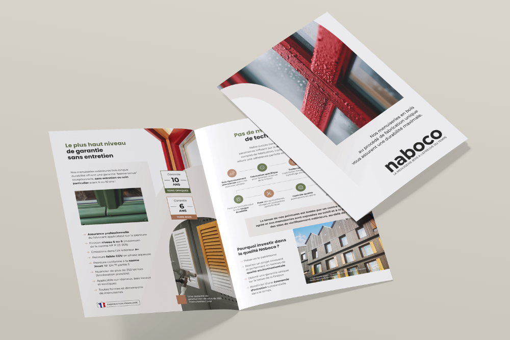 Plaquette de présentation de Naboco, destinée aux professionnels.