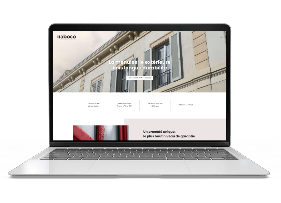 Aperçu du site internet de Naboco en version desktop
