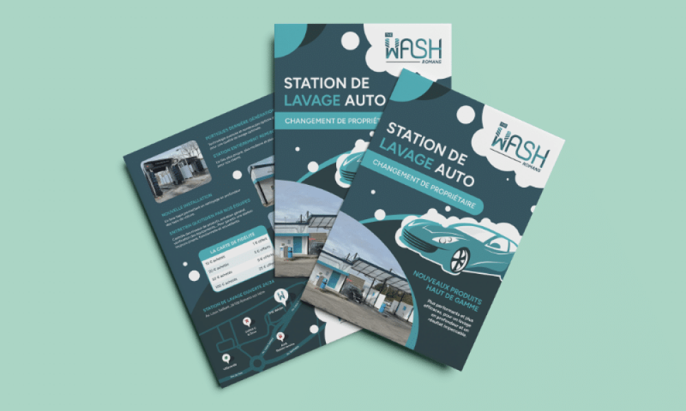 Flyer A5 station lavage The Wash Romans sur Isère
